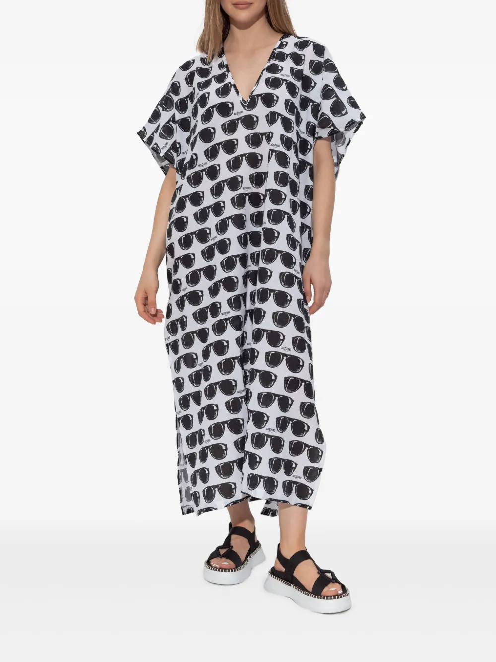 Moschino Maxi-jurk met zonnebrilprint Wit
