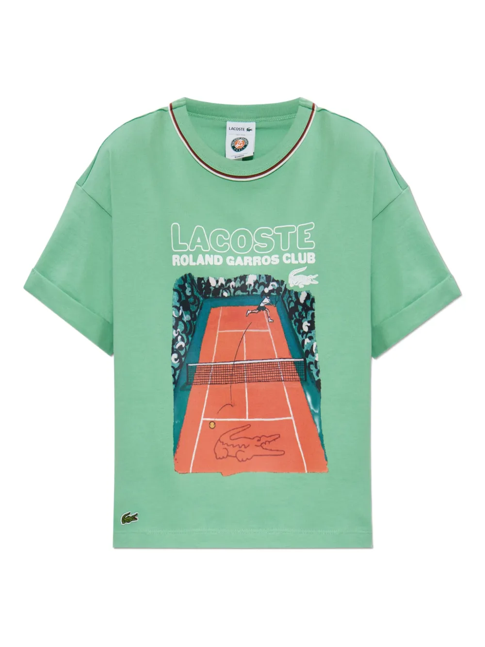 Lacoste Katoenen T-shirt met logoprint Groen