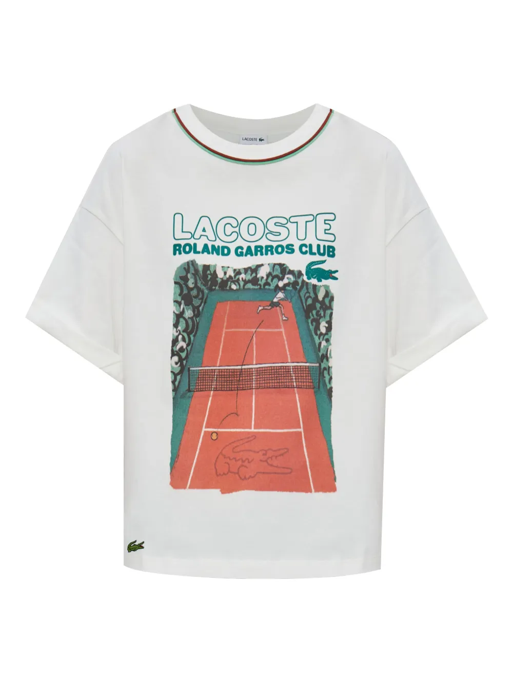 Lacoste Katoenen T-shirt met logoprint Wit