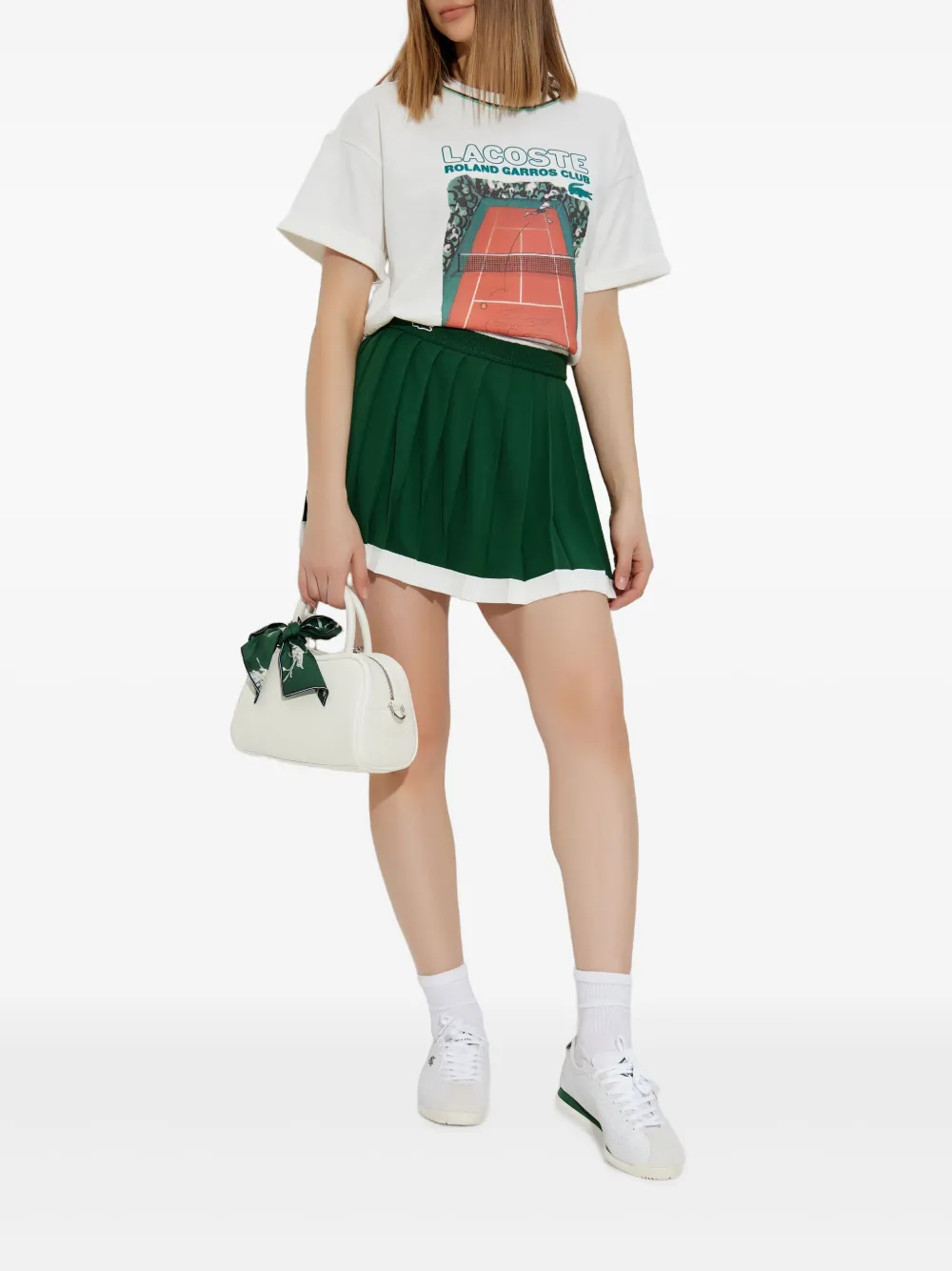 Lacoste Katoenen T-shirt met logoprint Wit