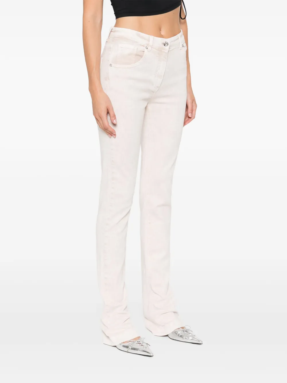 Blumarine Jeans met logopatch Beige