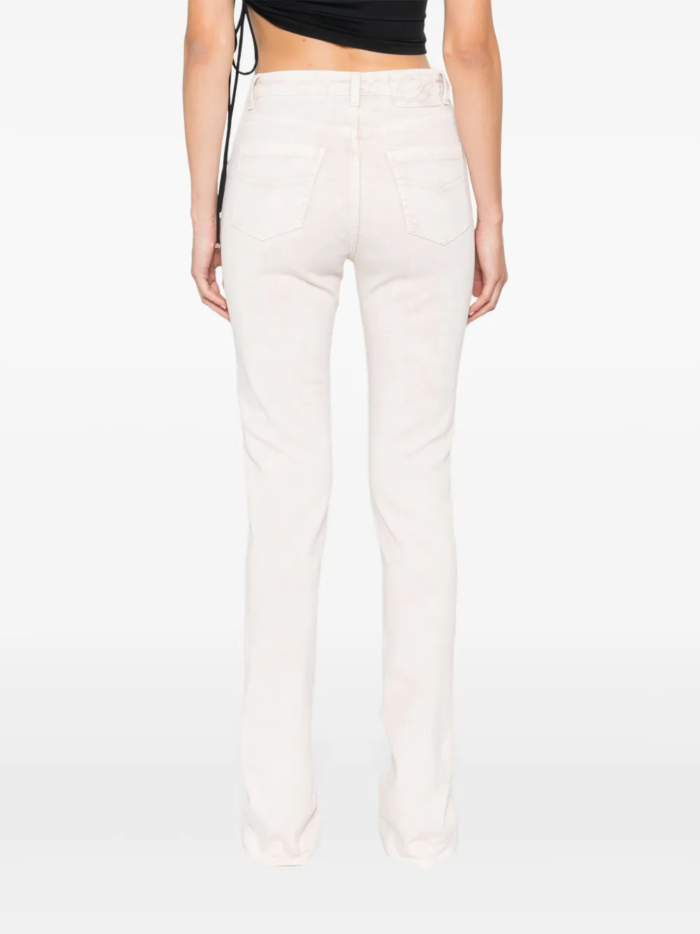 Blumarine Jeans met logopatch Beige