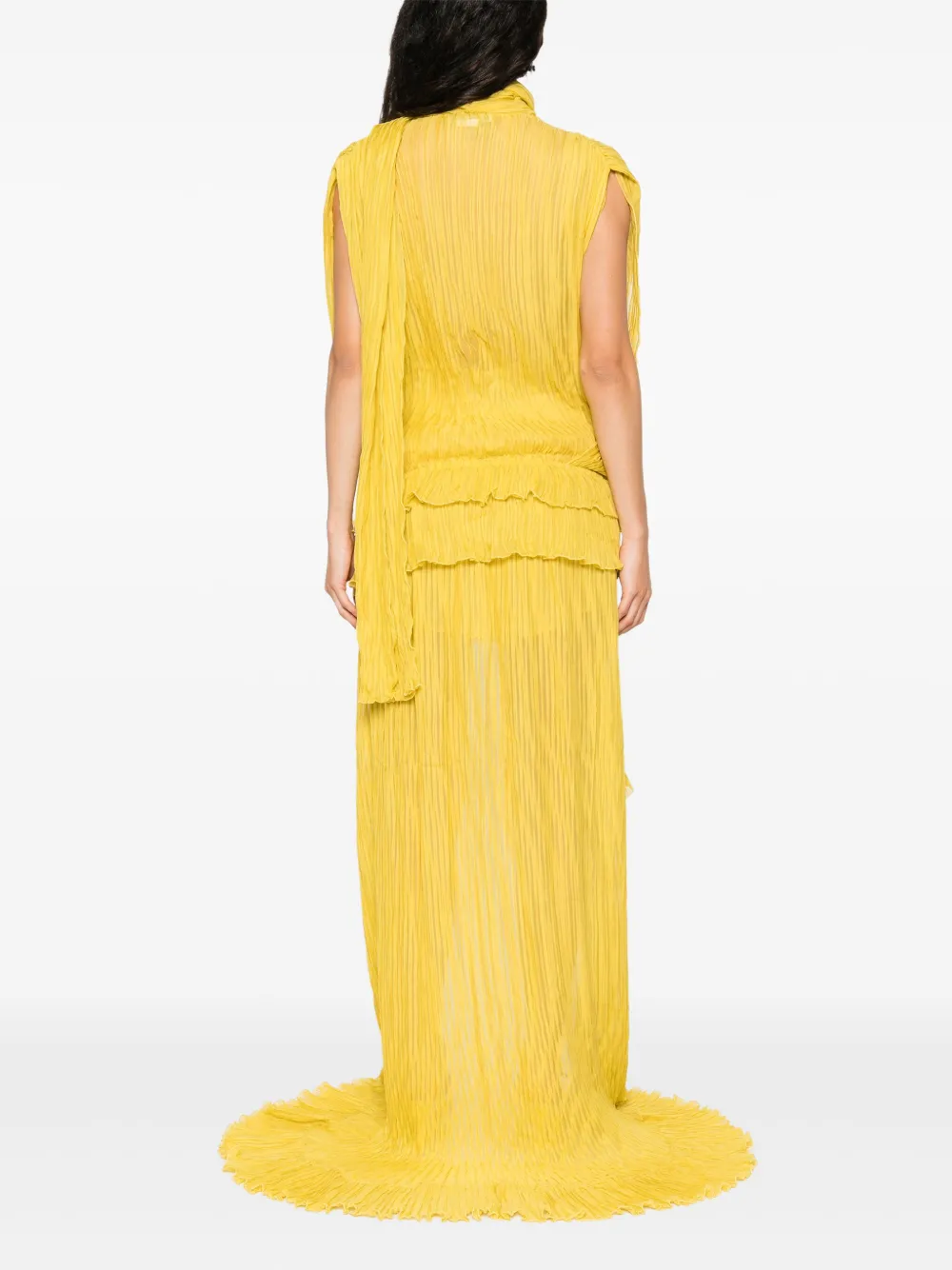 Blumarine Asymmetrische midi-jurk Geel