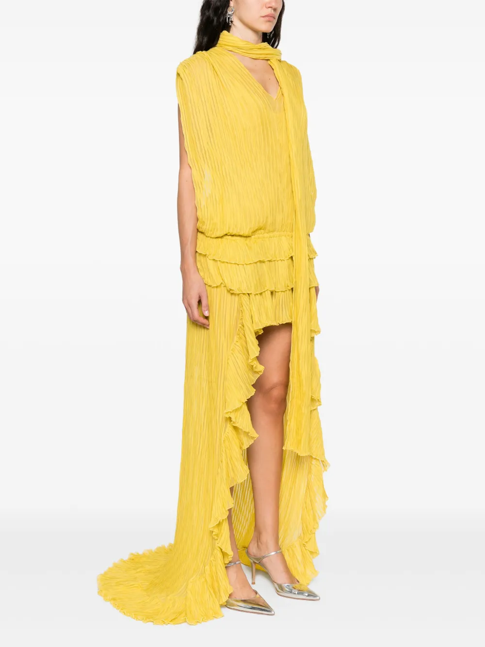 Blumarine Asymmetrische midi-jurk Geel
