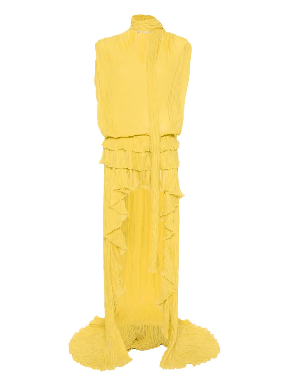 Blumarine robe mi-longue asymétrique à design plissé | jaune | Image 1