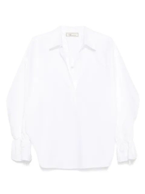 Blumarine polo-collar poplin shirt
