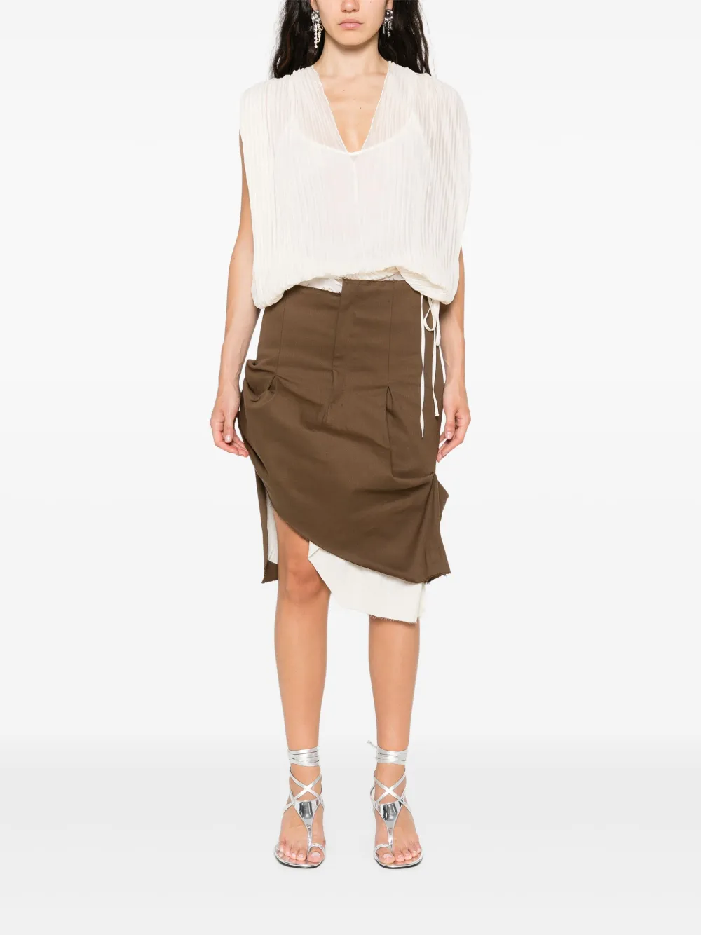 Blumarine top de seda con pliegues | Chalecos y camisetas | Image 2