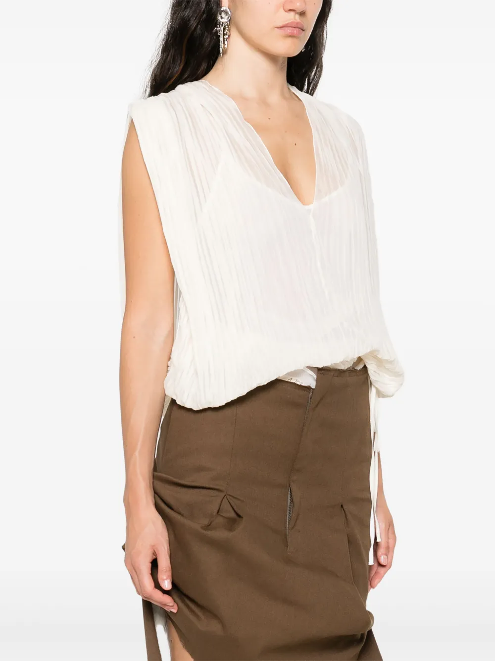 Blumarine Zijden top Beige