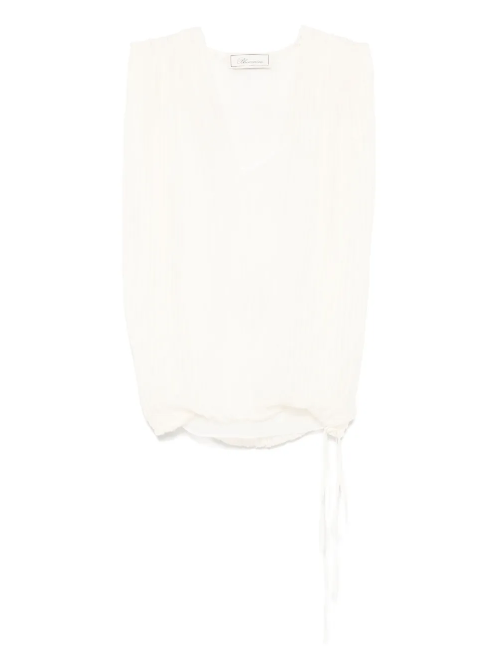 Blumarine top de seda con pliegues | neutro | Image 1