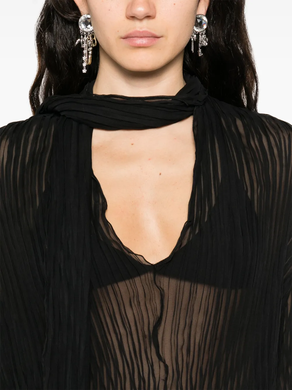 Blumarine Geplooide blouse Zwart