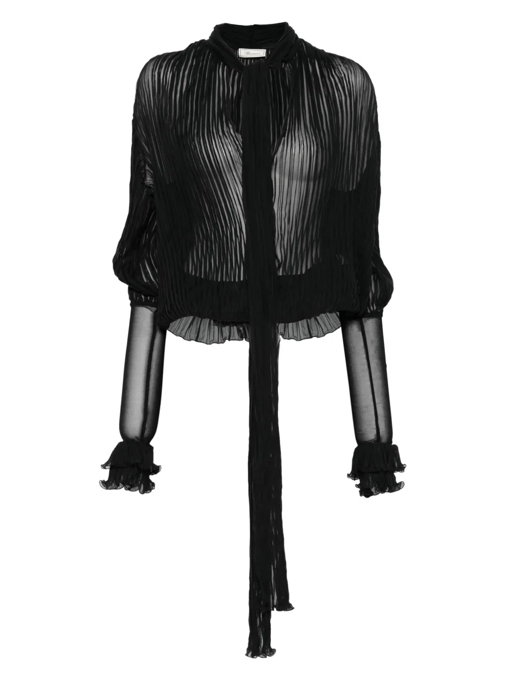 Blumarine プリーツ シルクブラウス - ブラック Blumarine プリーツ シルクブラウス - ブラック