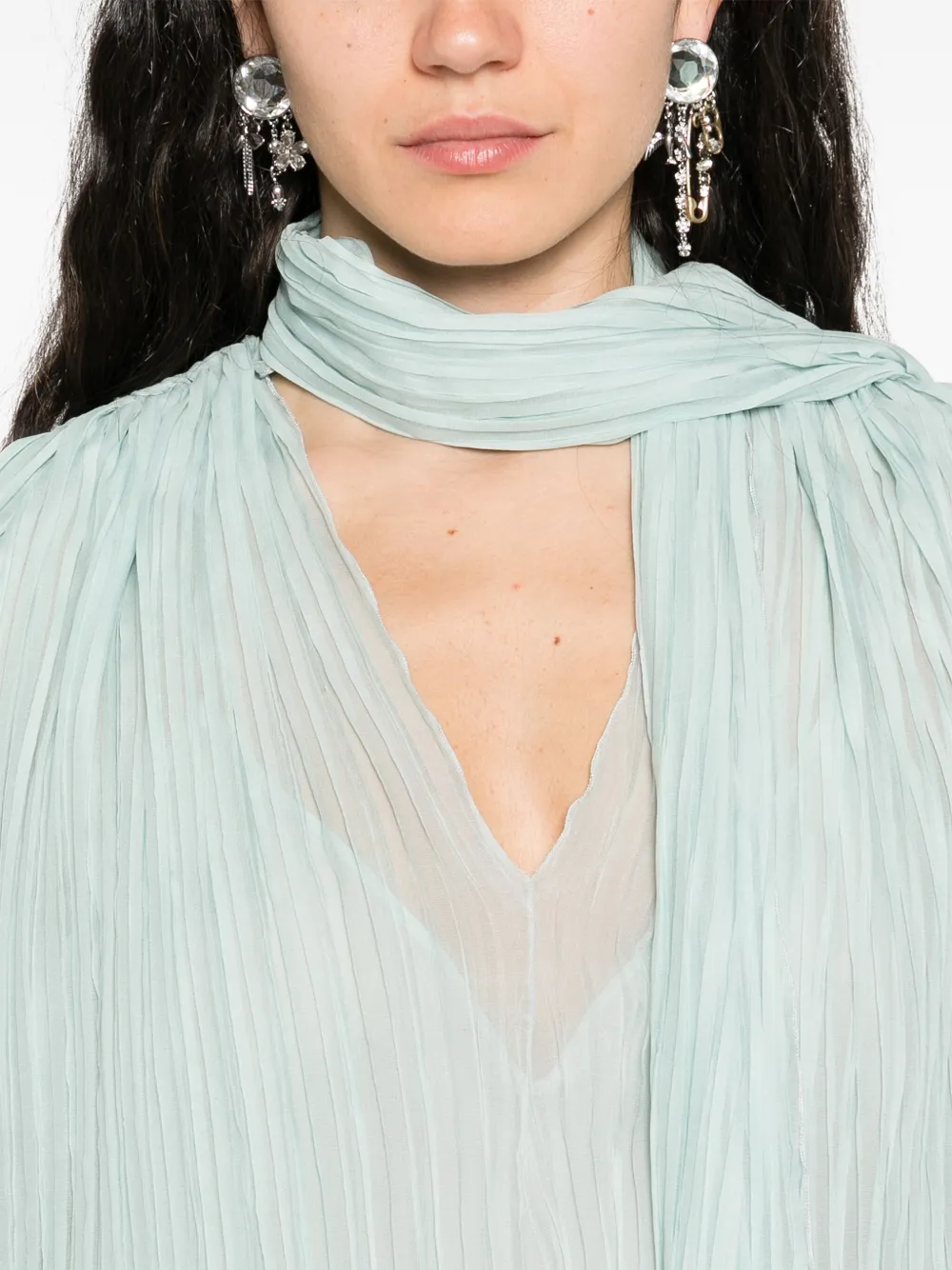 Blumarine Asymmetrische midi-jurk Groen