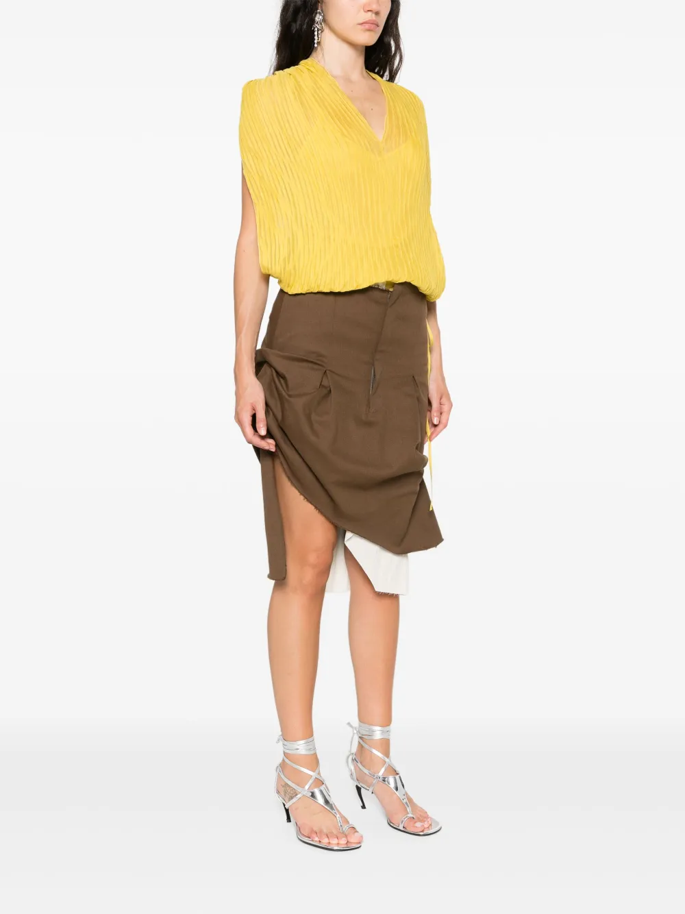 Blumarine Zijden top Geel