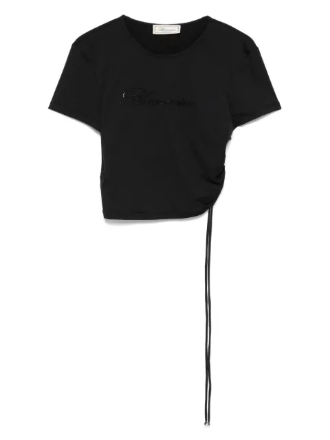 Blumarine rhinestone-logo T-shirt