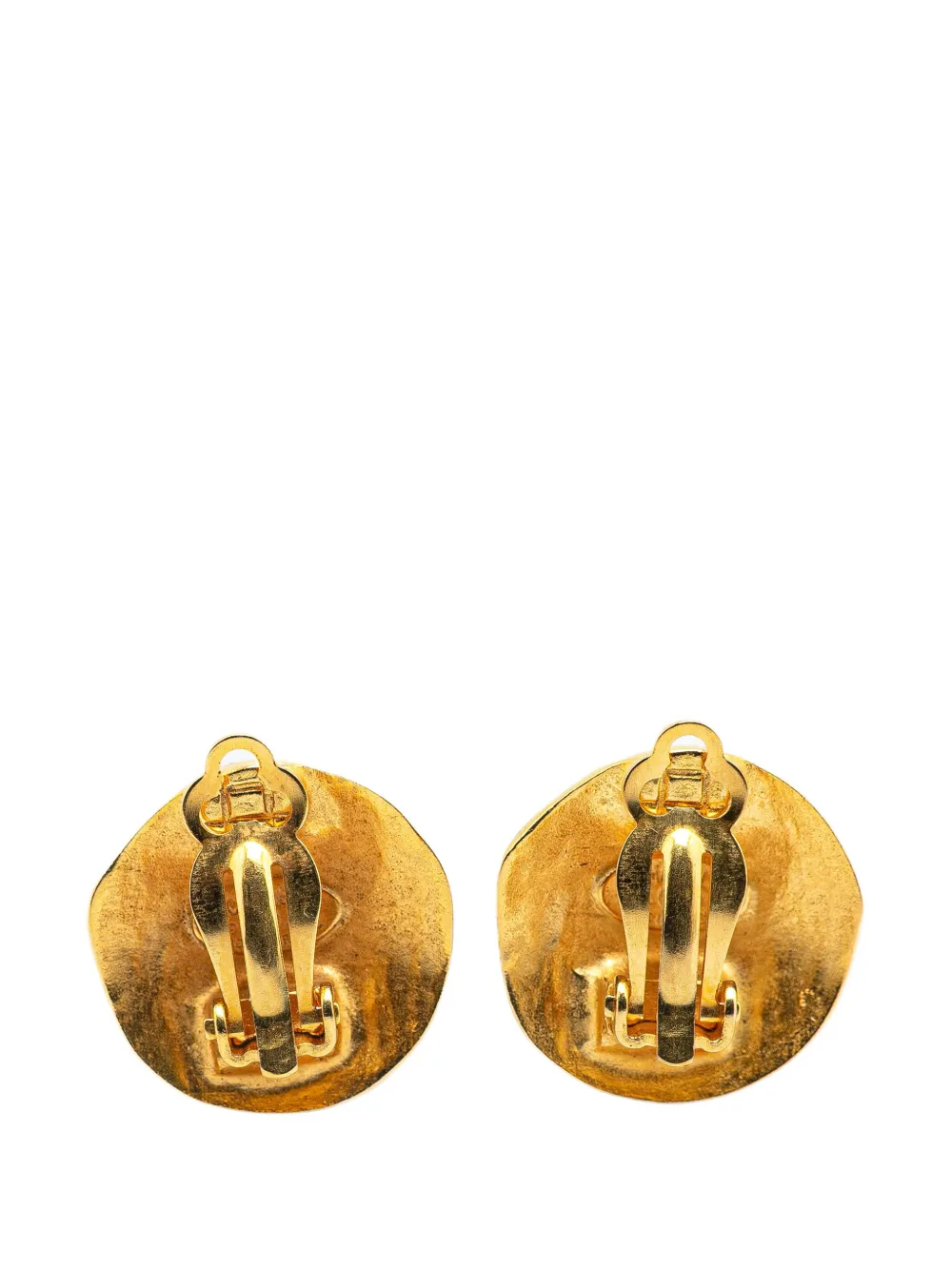 CHANEL Pre-Owned أقراط كبس مستديرة بشعار CC ومطلية بذهب 1995 | Image 2