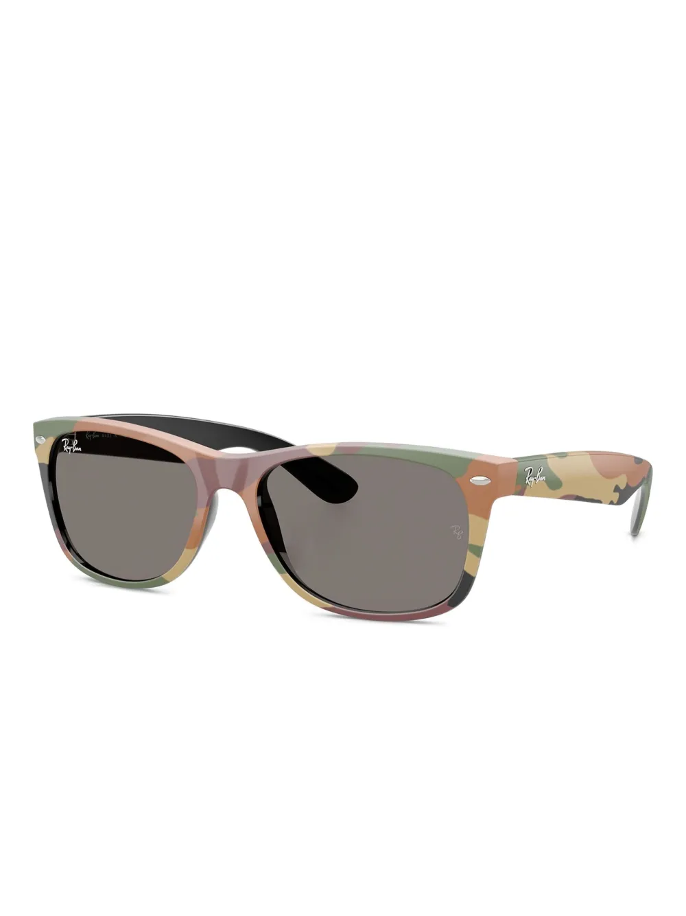 Ray-Ban New Wayfarer zonnebril met vierkant montuur en camouflageprint - Zwart