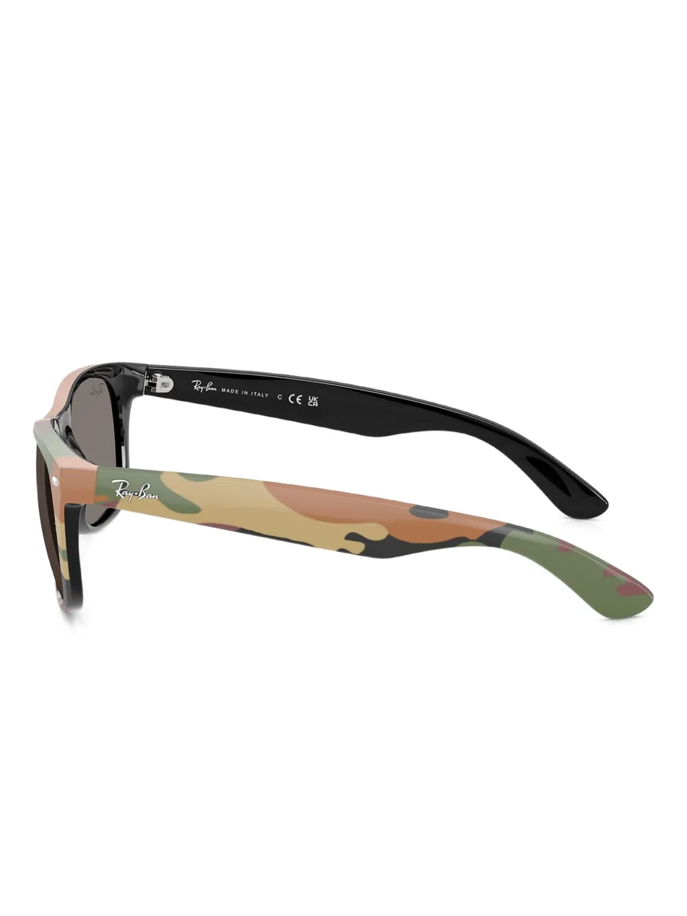 Ray-Ban New Wayfarer zonnebril met vierkant montuur en camouflageprint Zwart