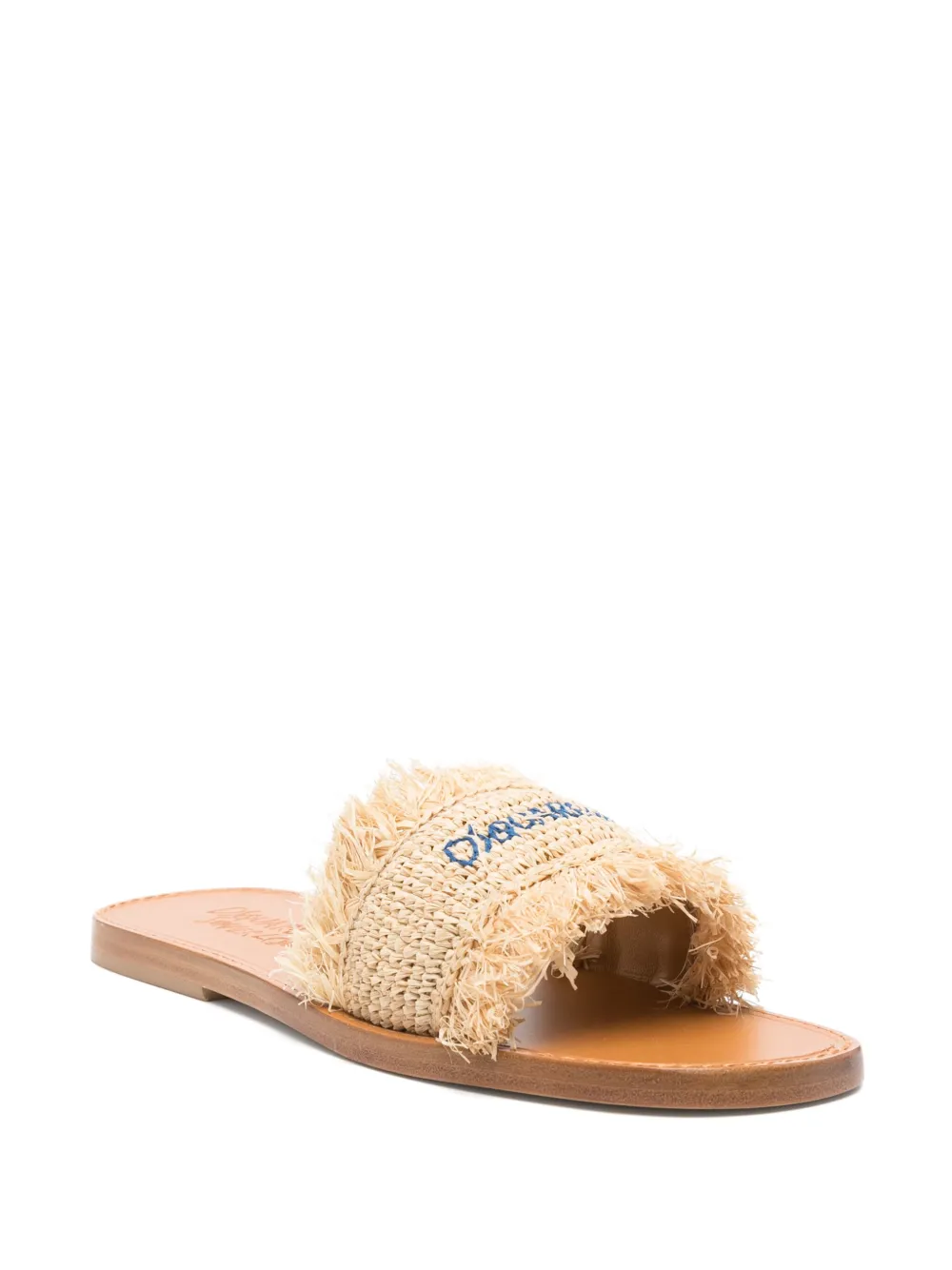 DSQUARED2 logo-embroidered slides Neutrals