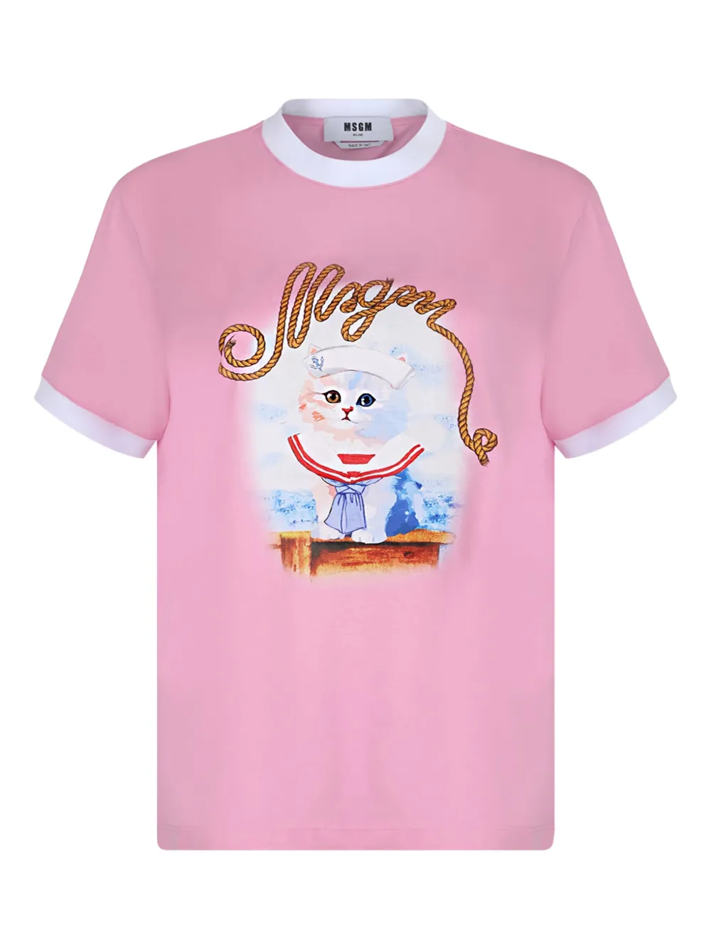 MSGM playera con gato estampado | rosado | Image 1