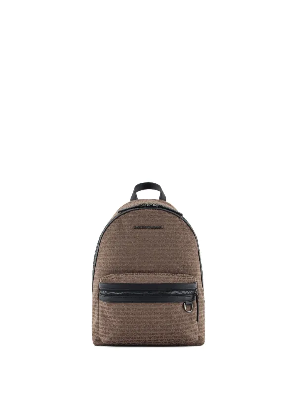 Bag Armani Zaino Emporio Armani Zaino Jacquard Backpack Brown