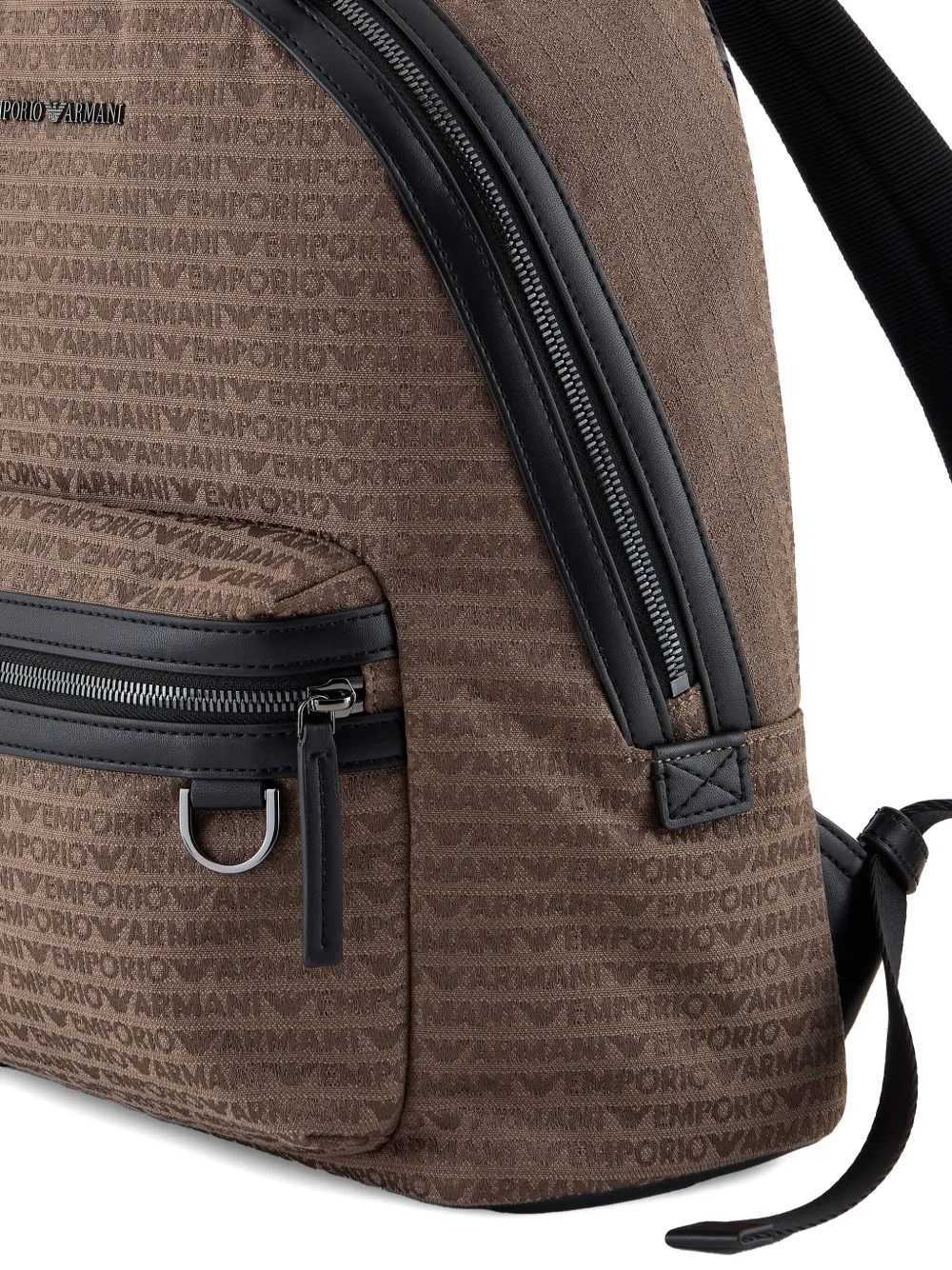 Emporio Armani Zaino rugzak met jacquard Bruin