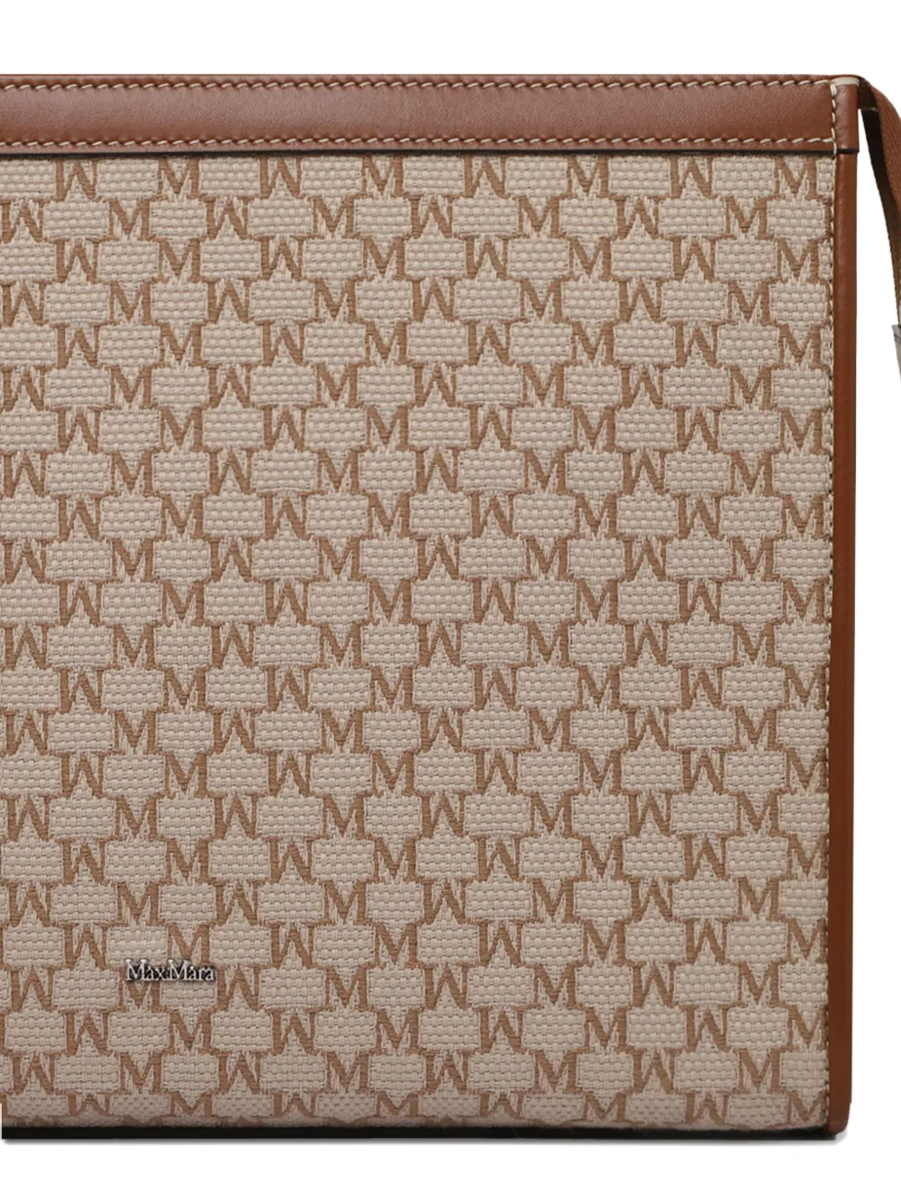 Max Mara Clutch met logo jacquard Beige