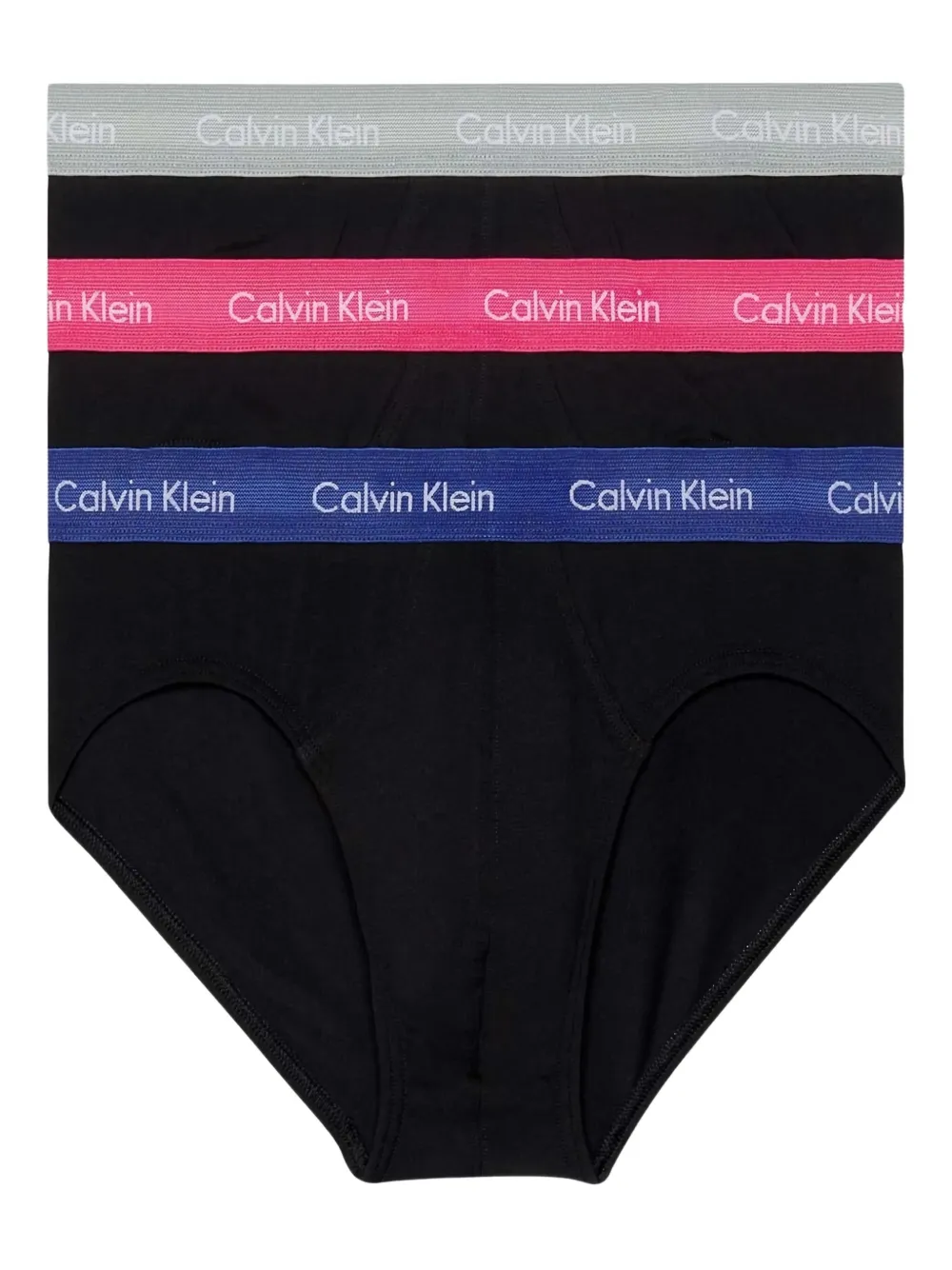 Calvin Klein Underwear Drie slips met logoband Zwart