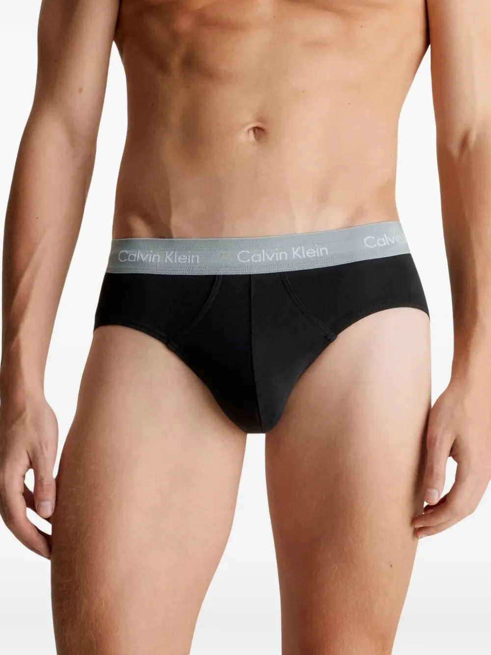 Calvin Klein Underwear Drie slips met logoband Zwart
