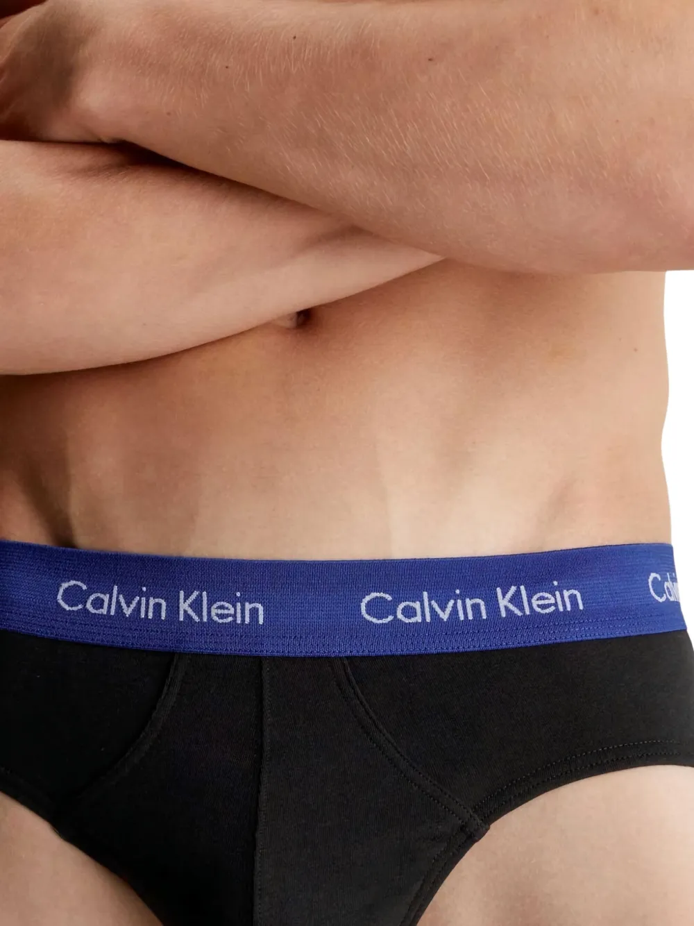 Calvin Klein Underwear Drie slips met logoband Zwart
