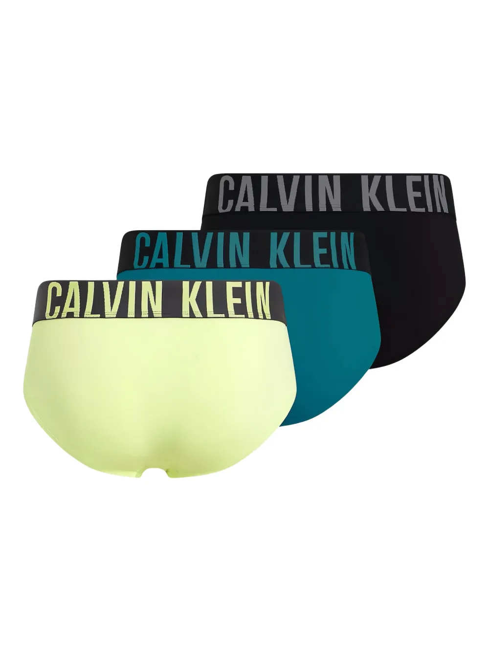 Calvin Klein Drie slips met logoband Zwart