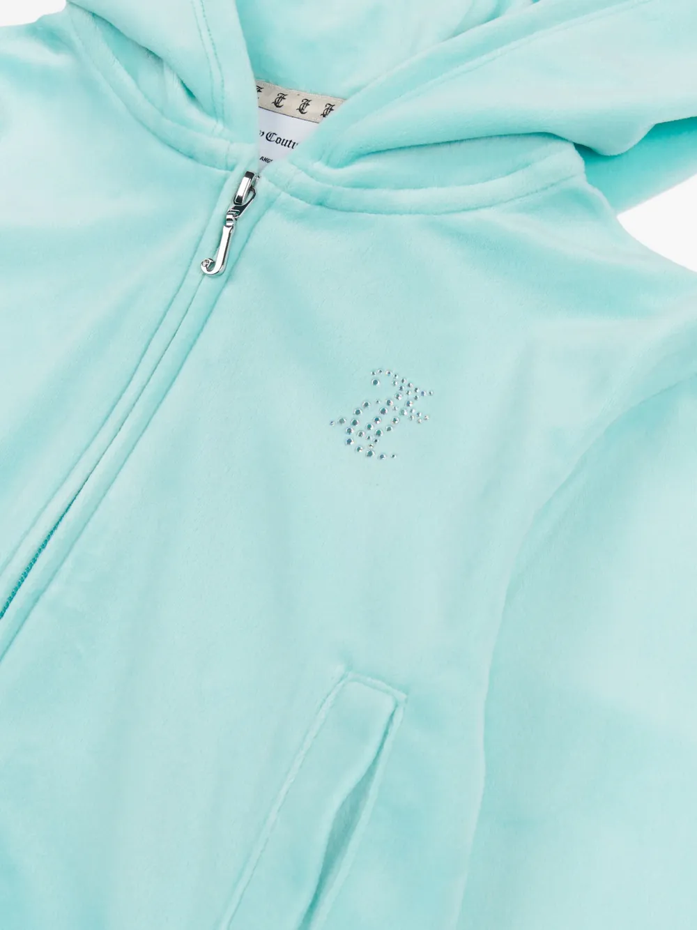 JUICY COUTURE RHINESTONE-EMBELLISHED ZIP-UP HOODIE