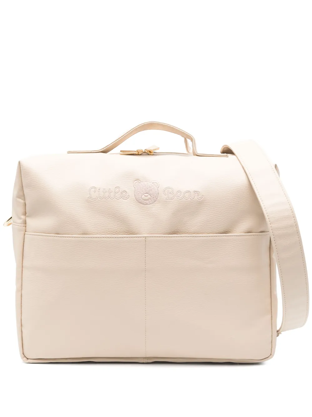 Little Bear Wickeltasche mit Logo-Stickerei | Nude | Image 1