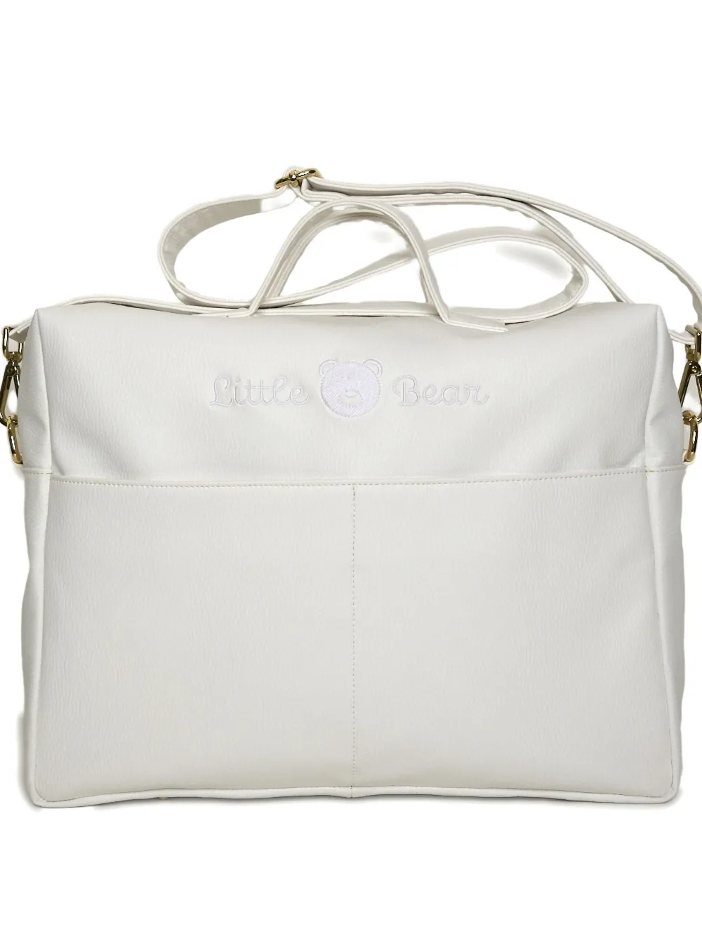 Little Bear embroidered changing bag - Wit