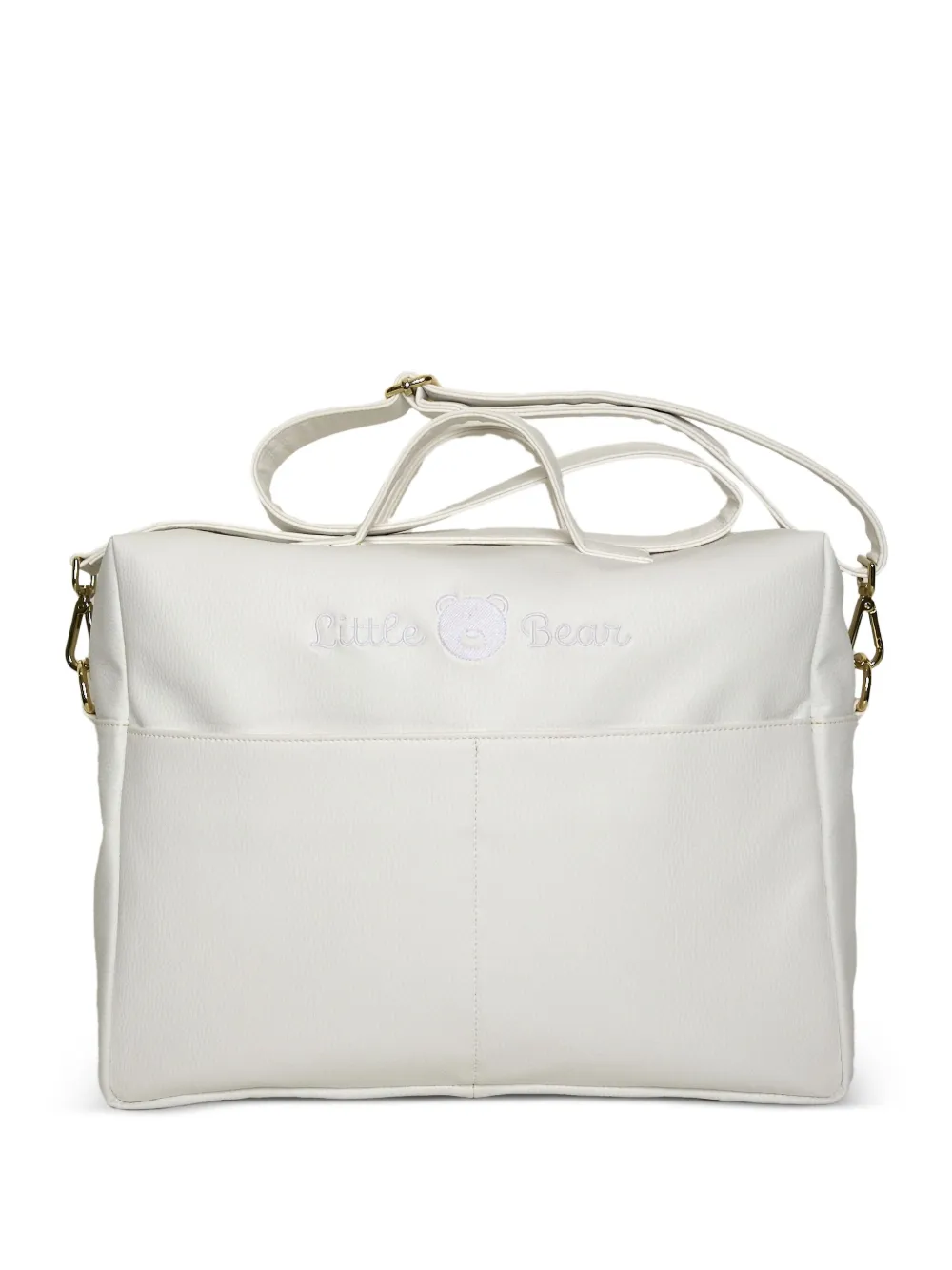 Little Bear embroidered changing bag | White | Image 1