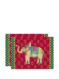 Lisa Corti Elephant Rany Masonite placemats (set of two) - Red