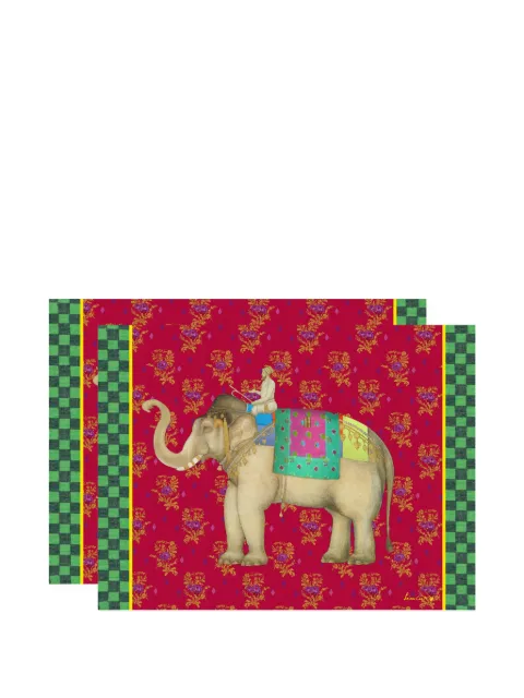 Lisa Corti Elephant Rany Masonite placemats (set of two)