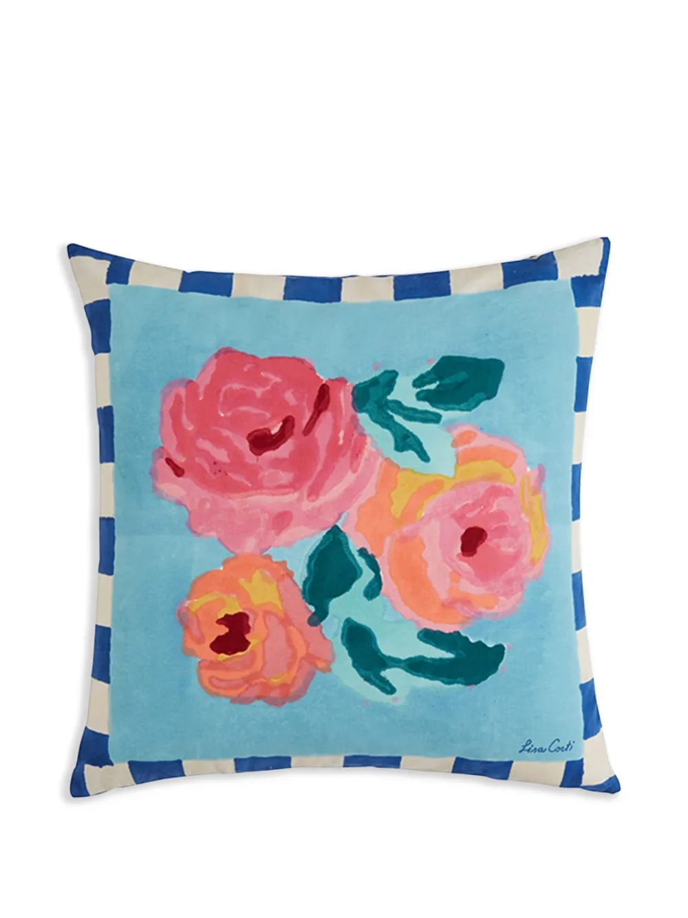 Lisa Corti Nizam Stripes cushion | Blue | Image 1