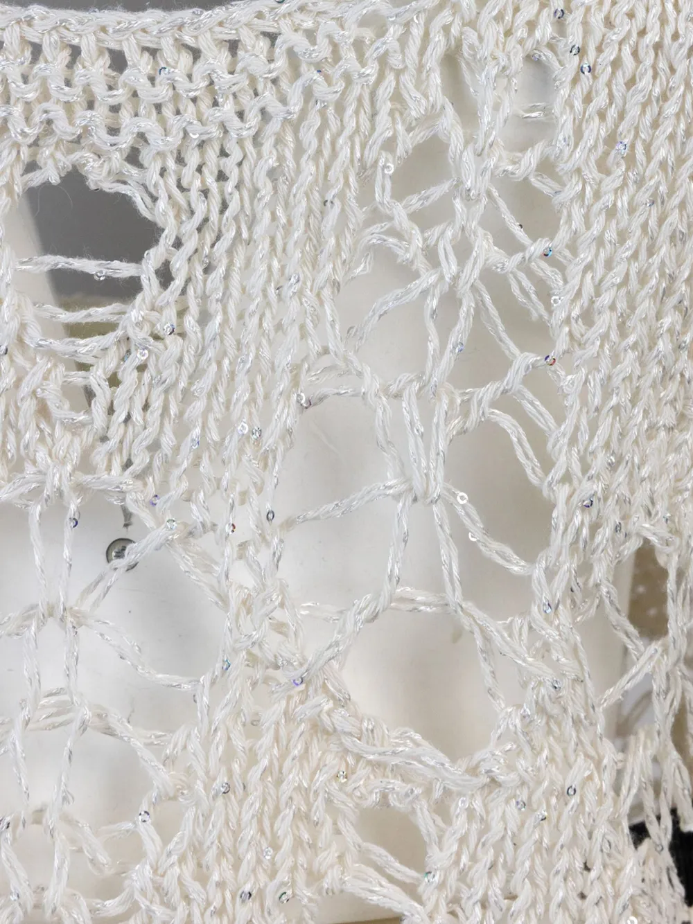 A Paper Kid Top In Maglia Traforata In White