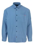 A.P.C. logo-embroidered cotton shirt - Blue
