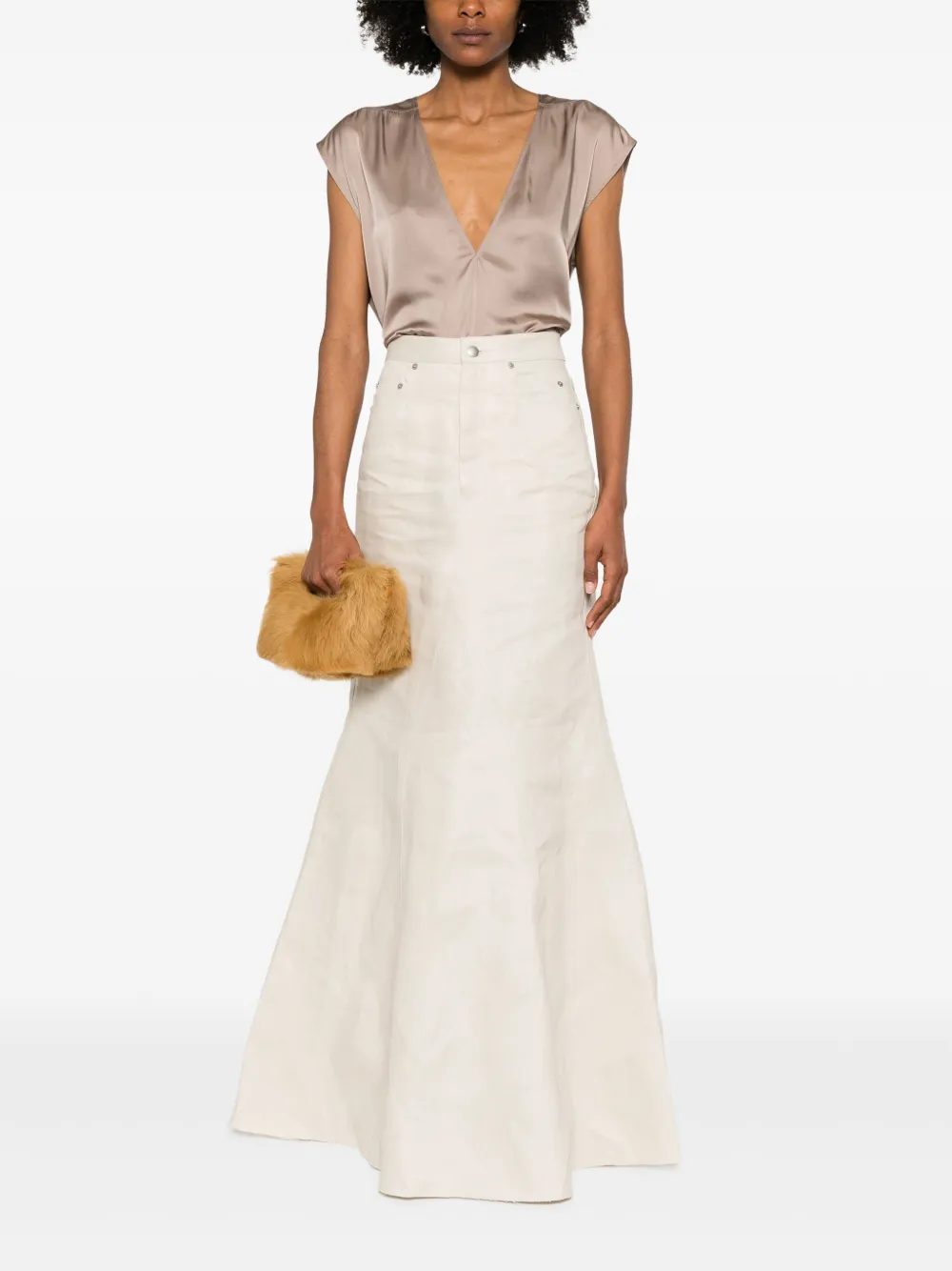 Rick Owens Godet maxi-rok - Beige