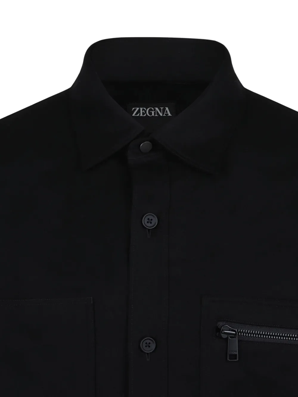 Zegna Wollen overhemd Zwart