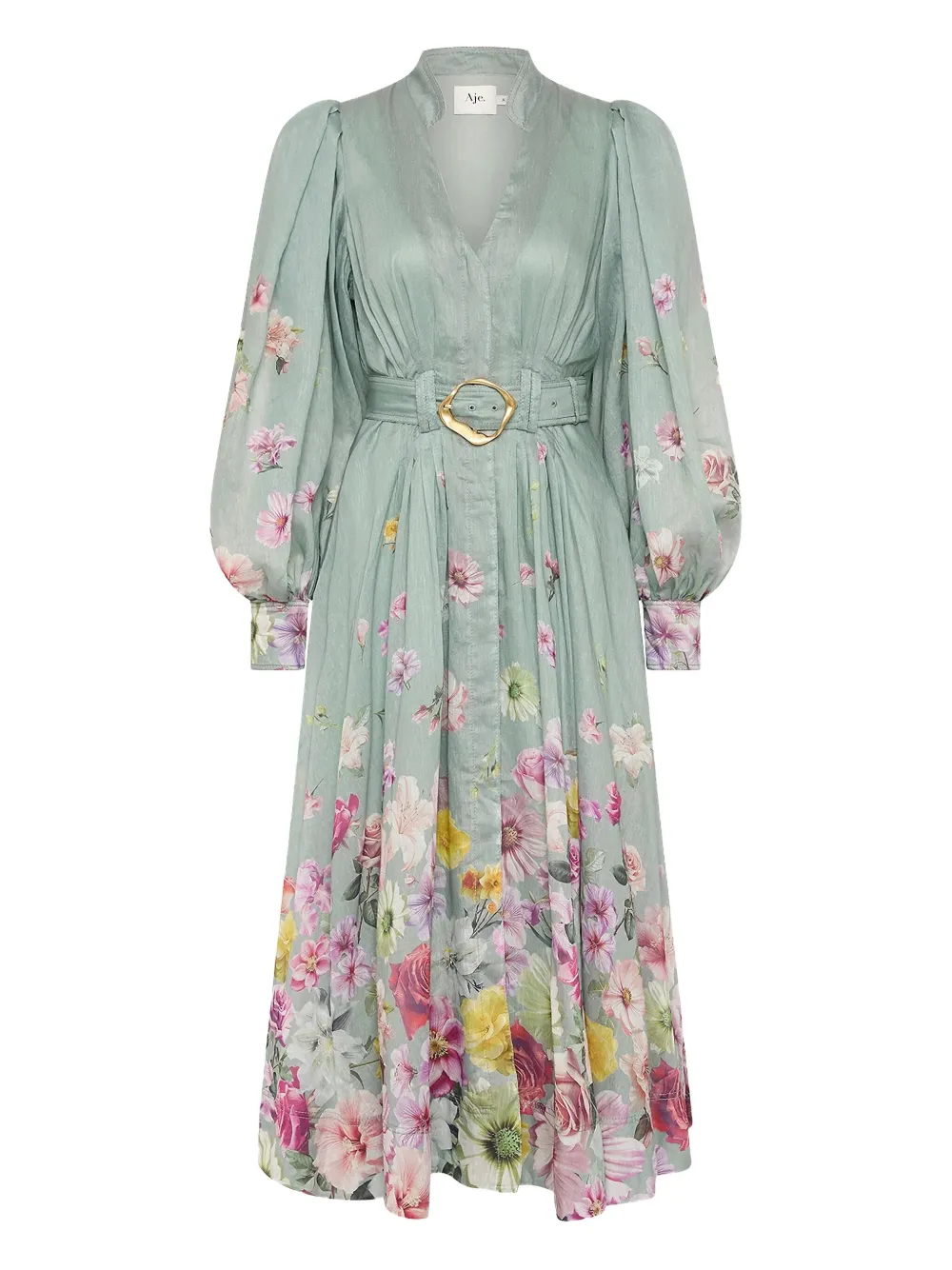Aje robe ceinturée à fleurs | bleu | Image 1