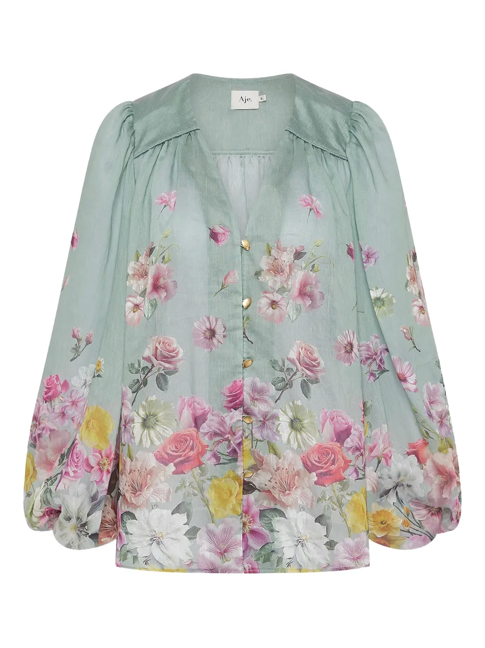 Aje Dreamscape floral-print button-up blouse | Green | Image 1
