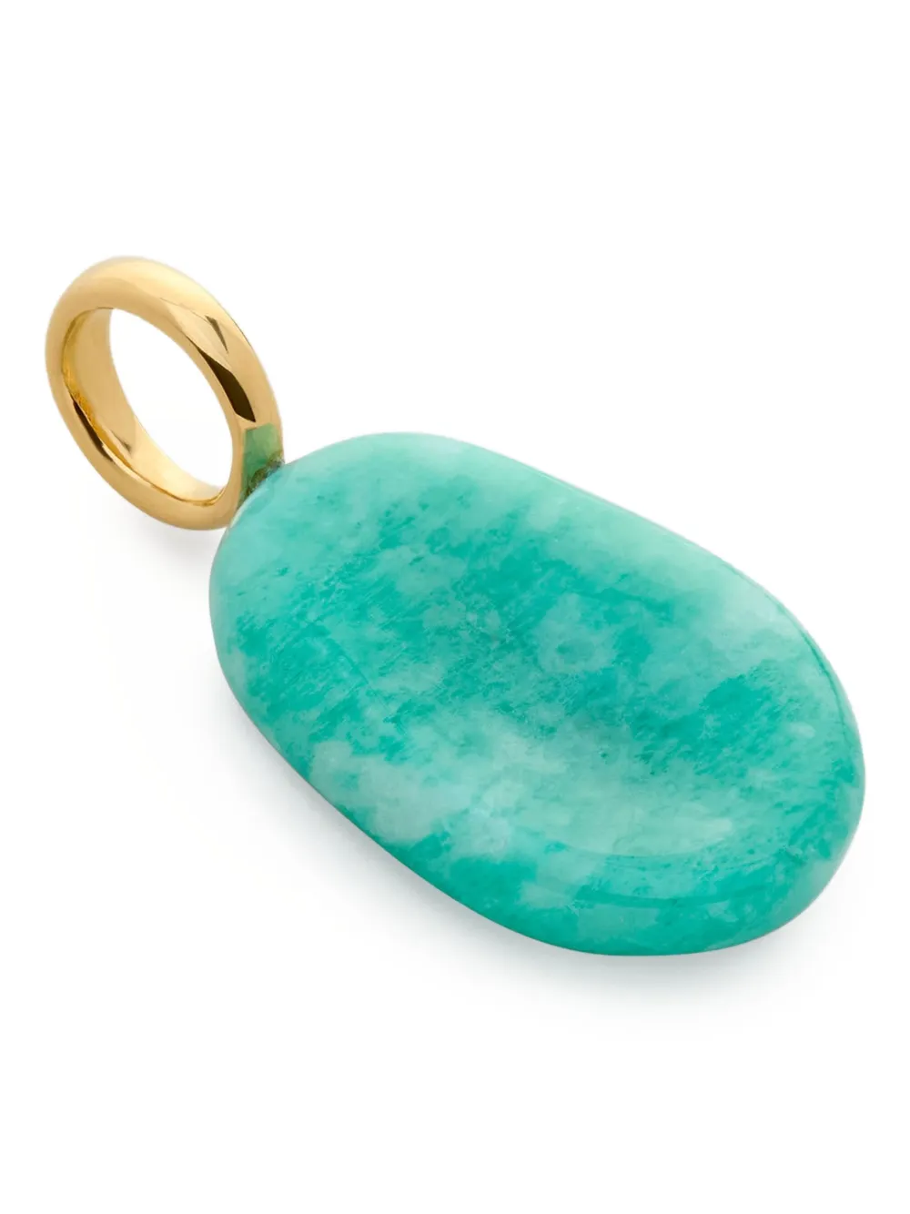 Monica Vinader Gold Aria Gemstone Pendant Amazonite In Green