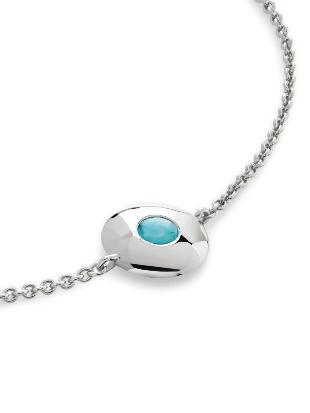 Monica Vinader Sterling Silver December Birthstone Chain Bracelet Turquoise In Metallic