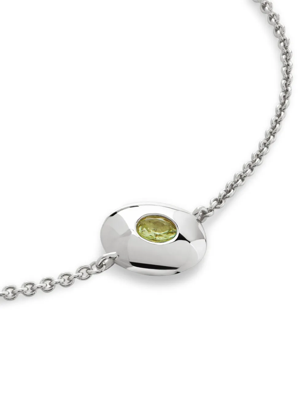 Monica Vinader Sterling Silver August Birthstone Chain Bracelet Peridot In Metallic