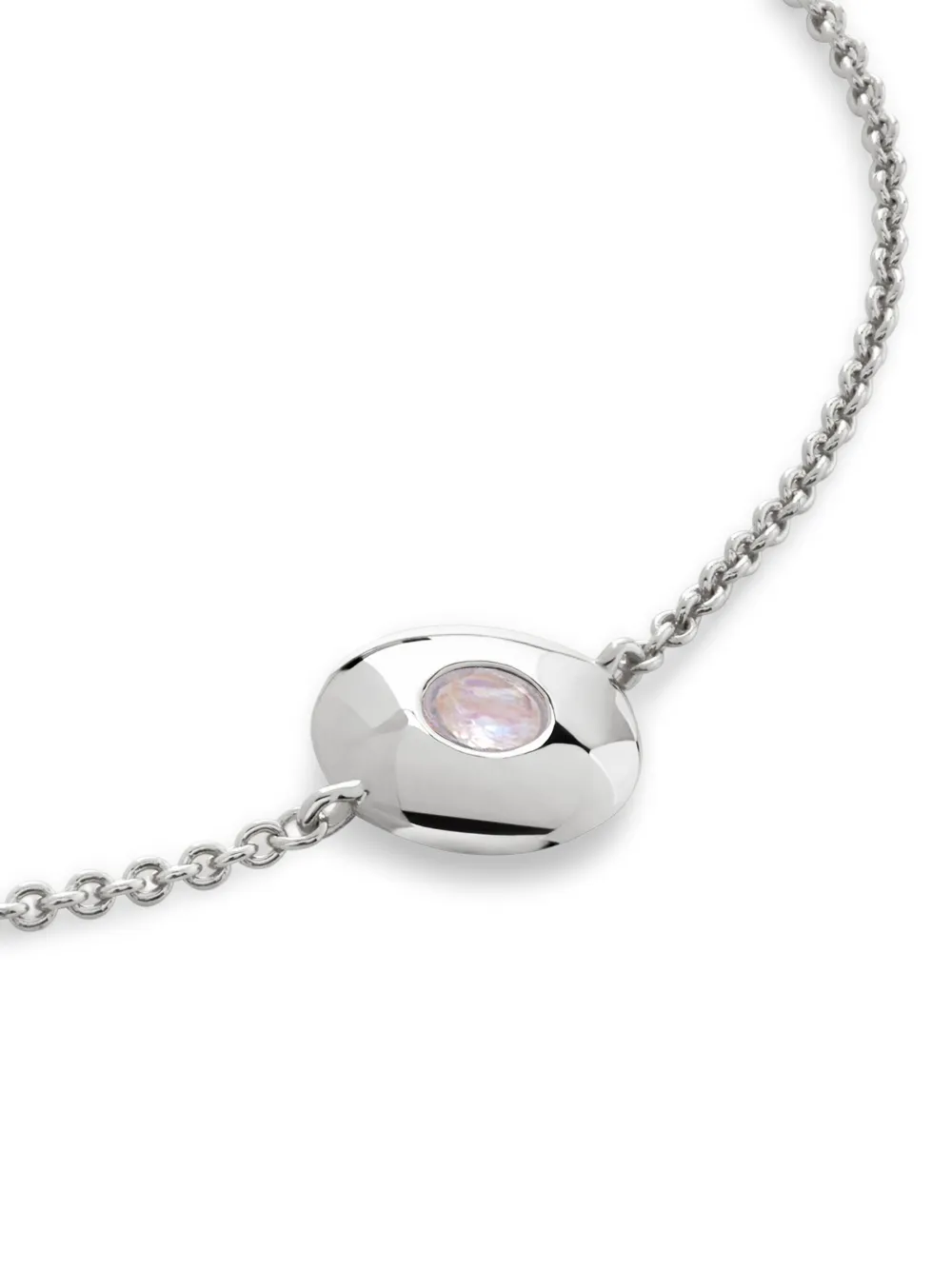 Monica Vinader Sterling Silver April Birthstone Chain Bracelet Lab Grown Diamond In Metallic