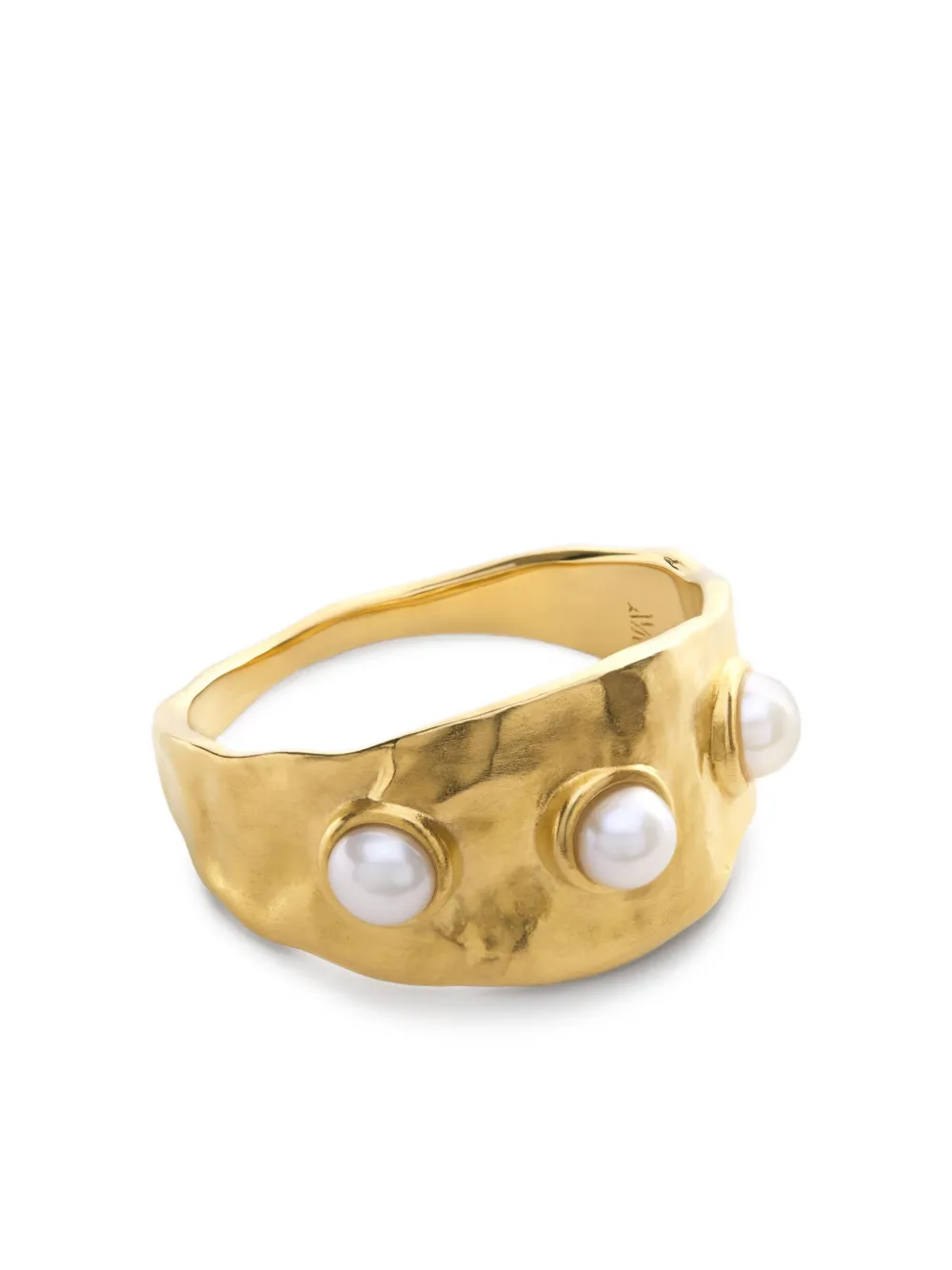 Monica Vinader Capri ring met parel - Goud