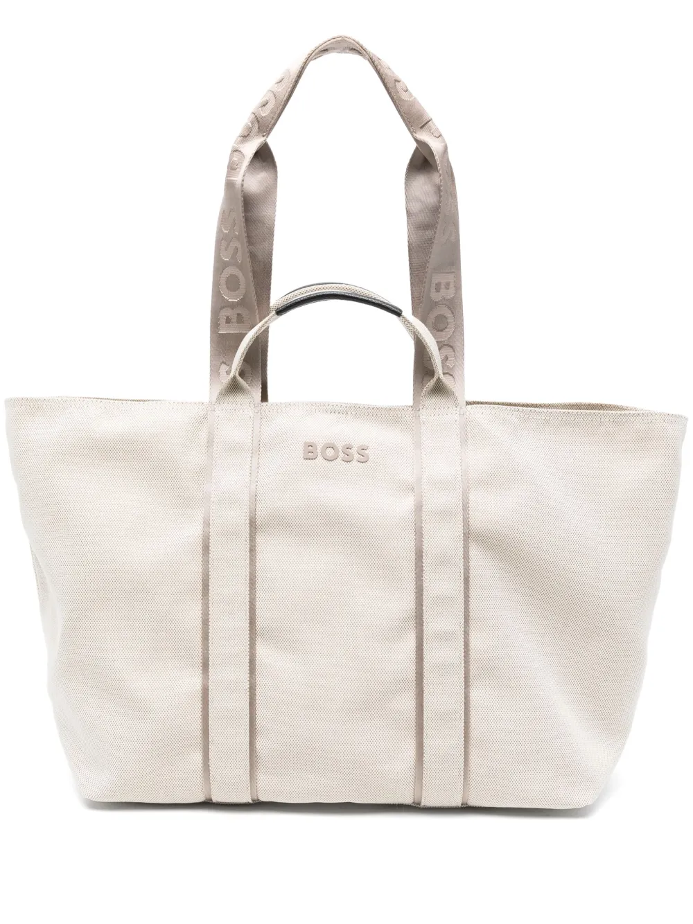 BOSS Shopper met textuur en logo Beige