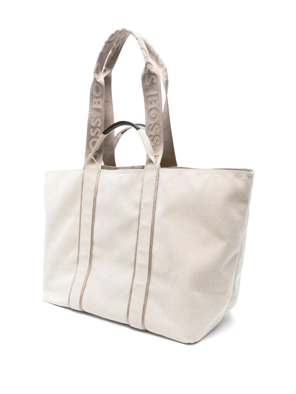 BOSS Shopper met textuur en logo Beige